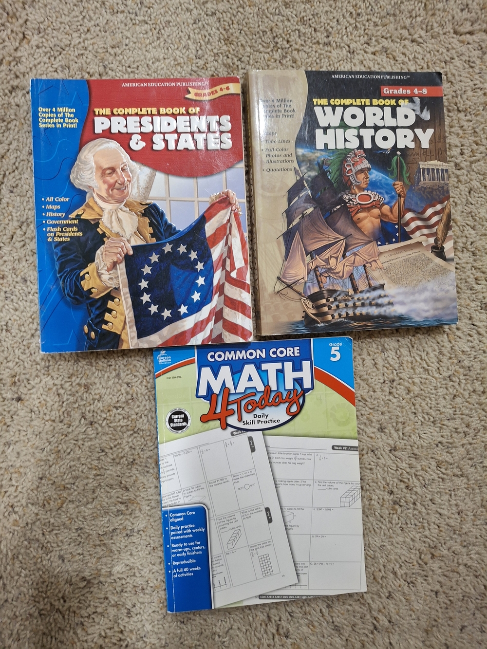 5th Grade Bundle: Presidents & States, World History, & Math